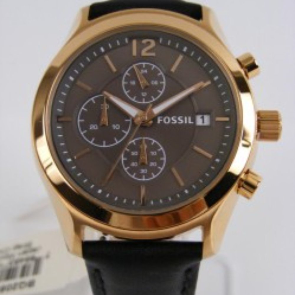 Men'sFossil Rose Gold Black Watch BQ2050 Like NEW - Picture 4 of 13